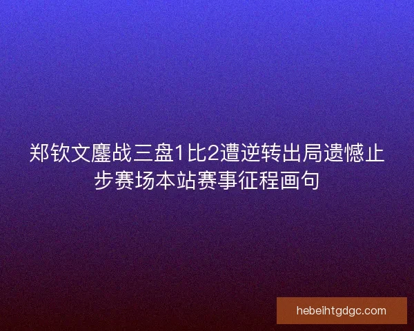 郑钦文鏖战三盘1比2遭逆转出局遗憾止步赛场本站赛事征程画句