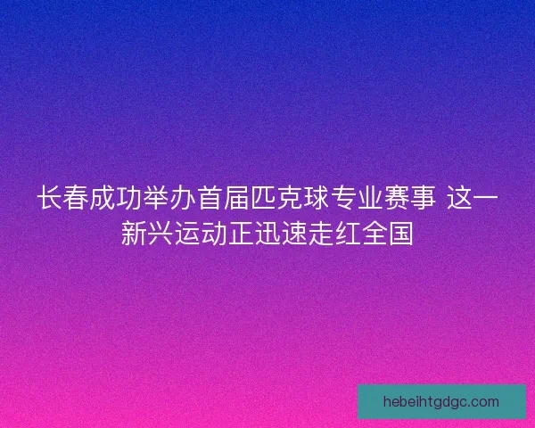 长春成功举办首届匹克球专业赛事 这一新兴运动正迅速走红全国