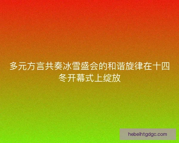 多元方言共奏冰雪盛会的和谐旋律在十四冬开幕式上绽放