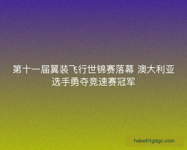 第十一届翼装飞行世锦赛落幕 澳大利亚选手勇夺竞速赛冠军