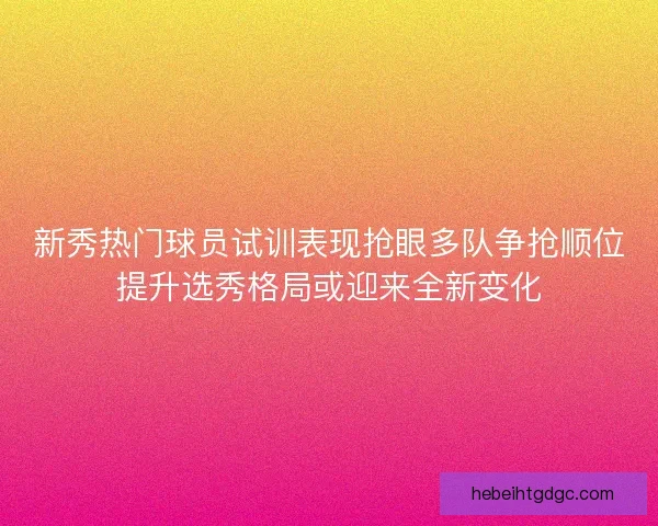 新秀热门球员试训表现抢眼多队争抢顺位提升选秀格局或迎来全新变化 新秀热门球员试训表现抢眼多队争抢顺位提升选秀格局或迎来全新变化
